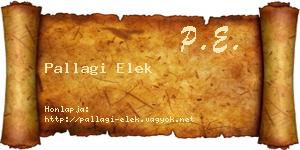 Pallagi Elek névjegykártya