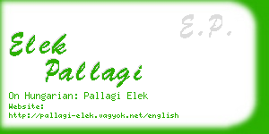 elek pallagi business card